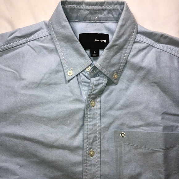 Hurley Button Down Oxford Blue‎ Shirt Size Small - Picture 3 of 7
